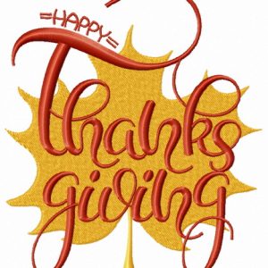 Happy Thanksgiving embroidery design