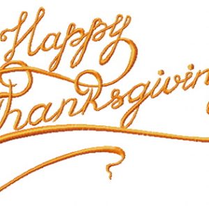 Happy thanksgiving phrase embroidery design