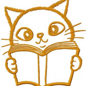 Happy time for cat embroidery design
