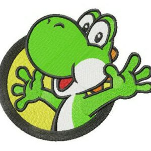 Happy Yoshi badge embroidery design