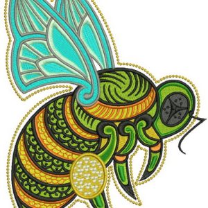 Hardworking bee embroidery design