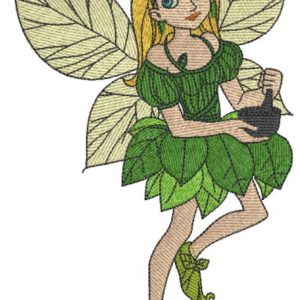 Hardworking fairy embroidery design