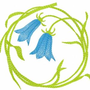 Harebell flower embroidery design
