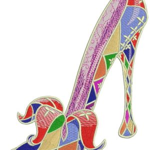 Harlequin high heels embroidery design
