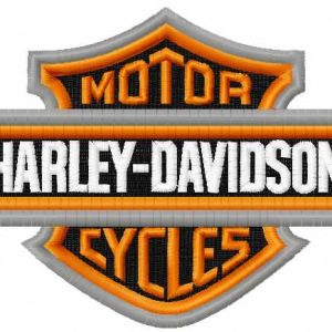 Harley Davidson classic logo embroidery design