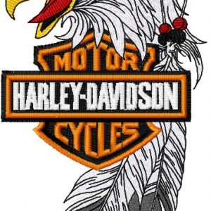 Harley Davidson eagle logo embroidery design