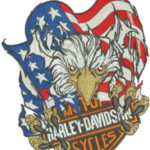 Harley Davidson Patriotic embroidery design