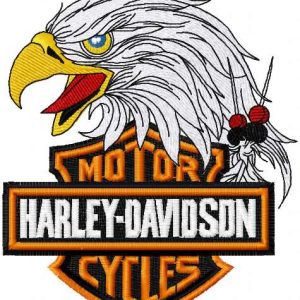 Harley Davidson eagle logo 2 embroidery design