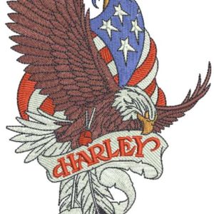 Harley Davidson Eagle 4 embroidery design