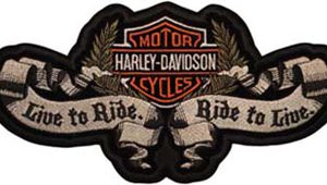 Harley Davidson logo Live to Ride embroidery design