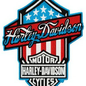 Harley-Davidson retro style logo embroidery design