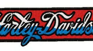 Harley-Davidson retro style wordmark logo embroidery design