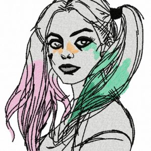 Harley Quinn embroidery design