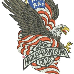 Harley Davidson Patriotic logo 4 embroidery design
