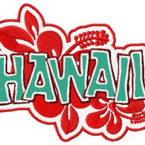 Hawaii badge 3 embroidery design
