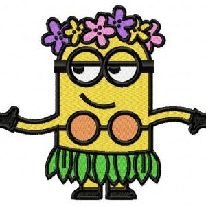 Hawaiian Minion embroidery design