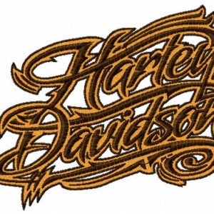 H-D wordmark logo embroidery design