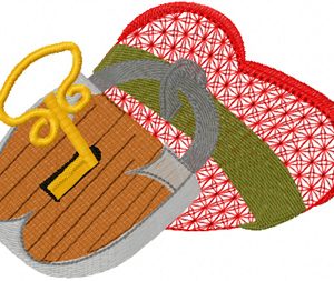 Heart under lock and key embroidery design