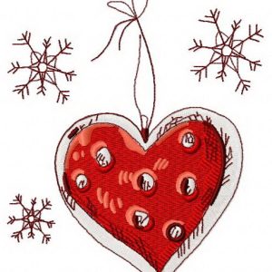 Heart Christmas toy embroidery design