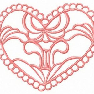 Heart decoration element embroidery design
