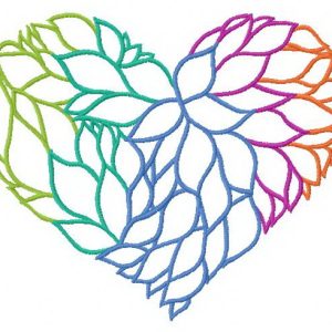 Heart from leaves 2 embroidery design
