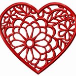 Heart in blossom embroidery design