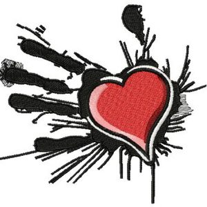 Heart in the palm of your hand 2 embroidery design