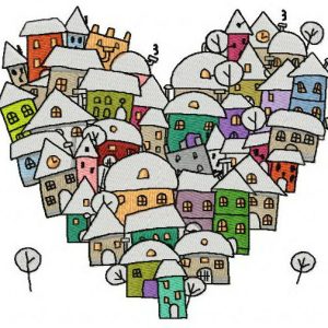 Heart of the city embroidery design