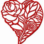 Heart of the rose embroidery design