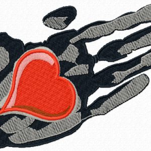 Heart in the palm of your hand embroidery design