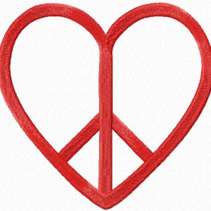 Heart Peace embroidery design
