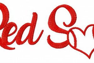 Heart Red Sox embroidery design