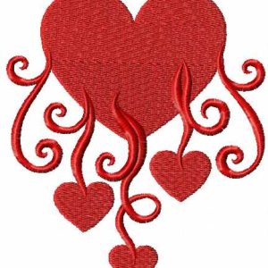 Heart with hearts embroidery design