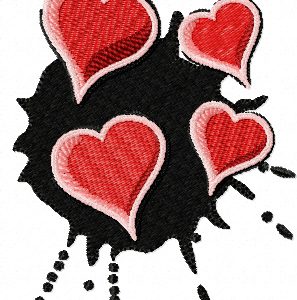 Hearts embroidery design