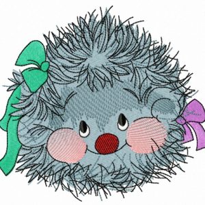 Hedgehog girl embroidery design