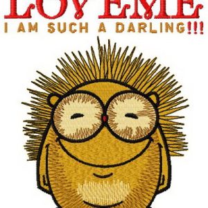 Hedgehog Love me I'm such a darling embroidery design