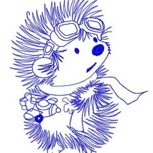 Hedgehog pilot 3 embroidery design