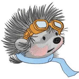 Hedgehog pilot 4 embroidery design