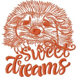 Hedgehog sweet dreams 2 embroidery design