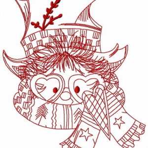 Hedgehog with stylish top hat 3 embroidery design