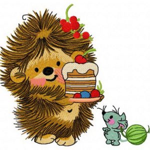 Hedgehog's birthday 3 embroidery design