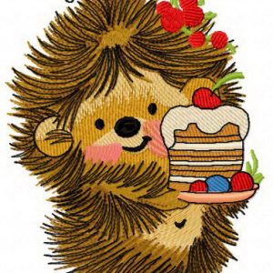 Hedgehog's birthday 4 embroidery design