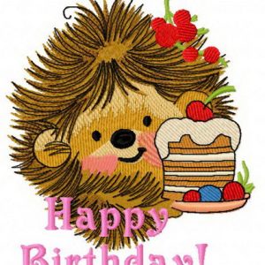 Hedgehog's birthday 5 embroidery design