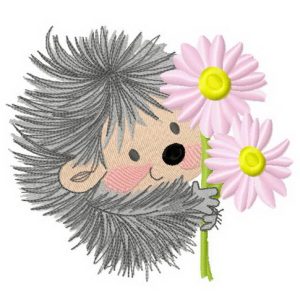 Hedgehog's bouquet 4 embroidery design