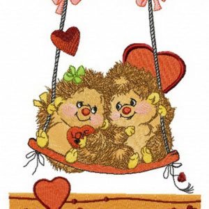 Hedgehog's date embroidery design