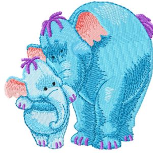 Heffalump and Mom embroidery design