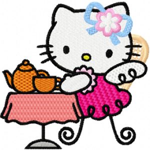 Hello Kitty Tea Party embroidery design