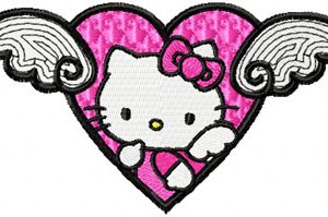 Hello Kitty Angel Wings embroidery design