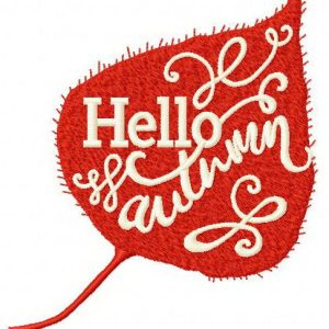 Hello autumn 3 embroidery design