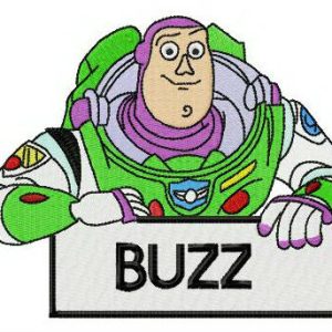 Hello I'm Buzz embroidery design